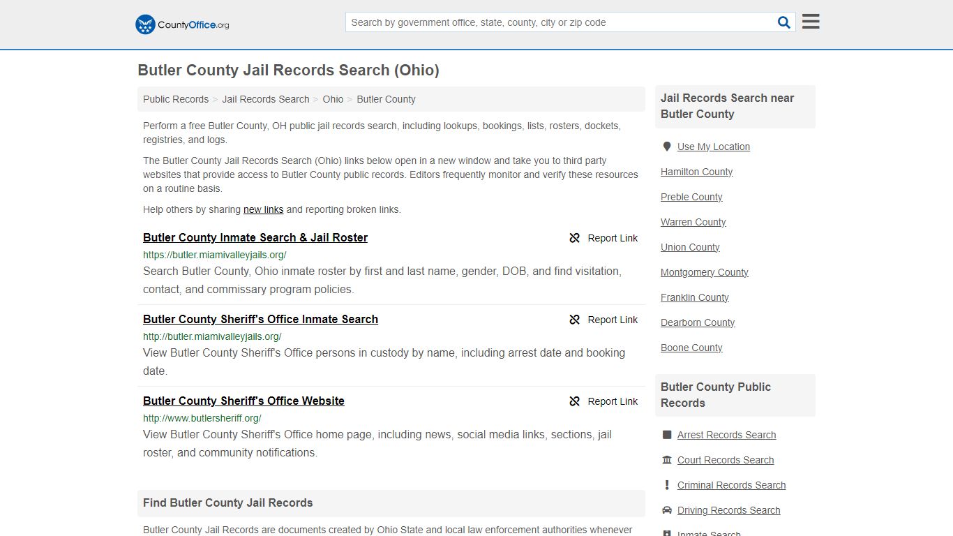 Butler County Jail Records Search (Ohio) - countyoffice.org