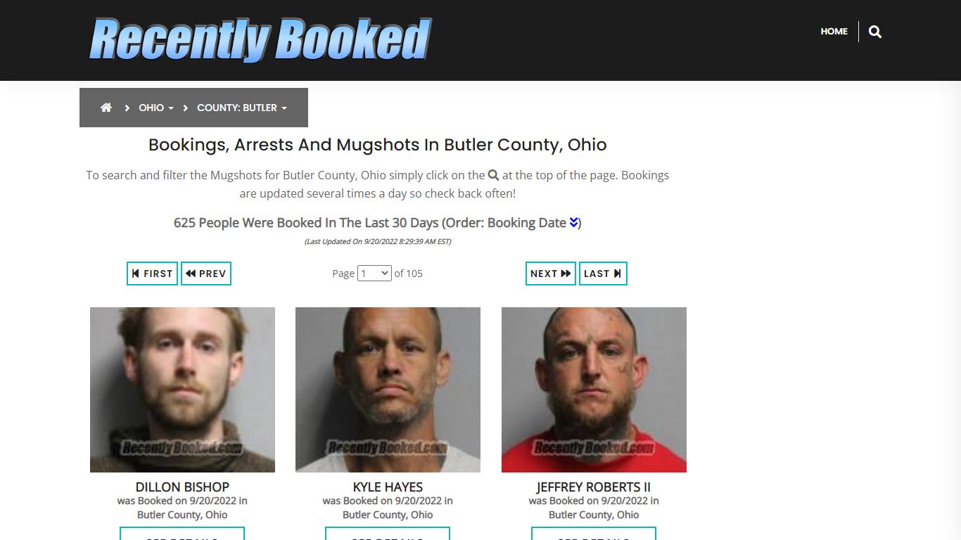 Recent bookings, Arrests, Mugshots in Butler County, Ohio - Recently Booked